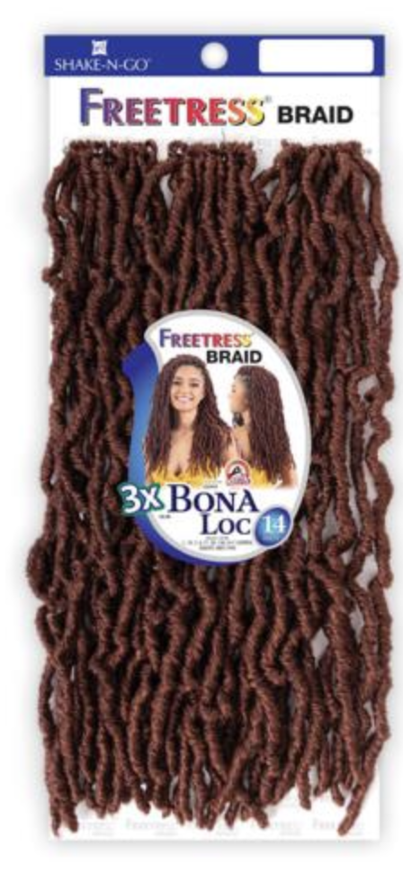 Freetress Braid Synthetic Crochet Braid - 3X Bona LOC 14 4 Medium Brown / Premium