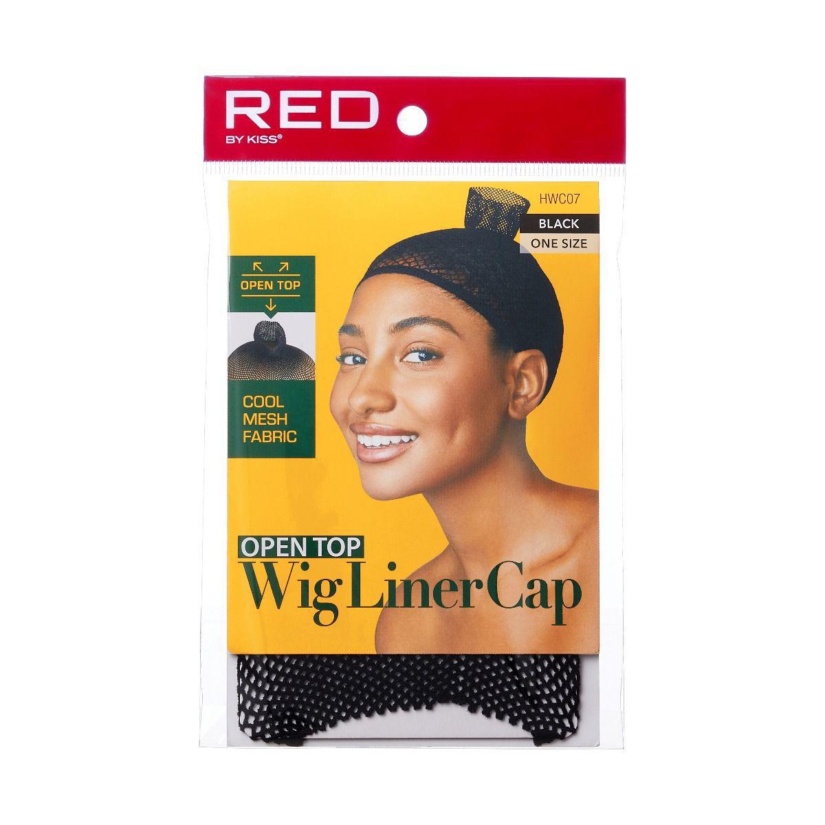 RED (Open top) Mesh Wig Liner Cap Black #HWC07 - BPolished Beauty Supply