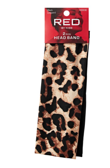 Red 60MM Headband 2 pcs Black & Leopard #HEB38 - BPolished Beauty Supply