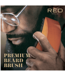 Red Premium Brush Moon Shape Beard Brush - Medium Soft