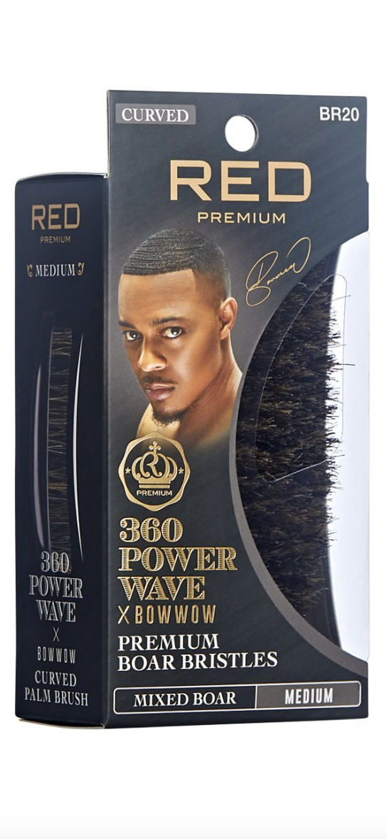 BOW WOW RED PREMIUM  360 Power Wave Palm Board Brush (Hard) #BR20 - BPolished Beauty Supply