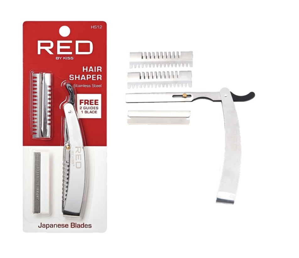 Red Stainless Steel Hair Shaper with 1pcs Blade #HS12 - BPolished Beauty Supply