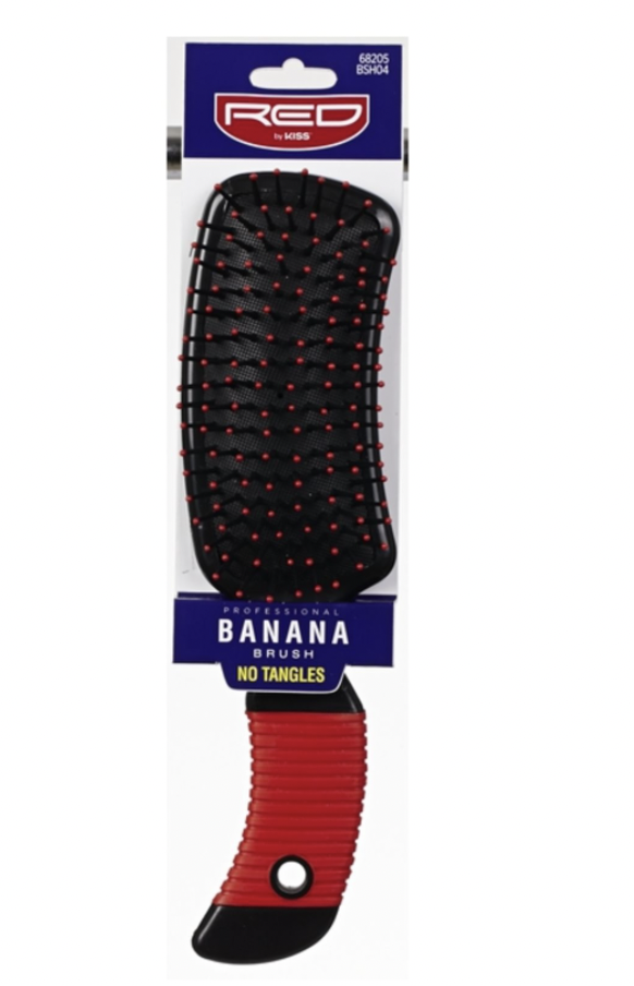 Red Professional Banana Brush #BSH04 - BPolished Beauty Supply