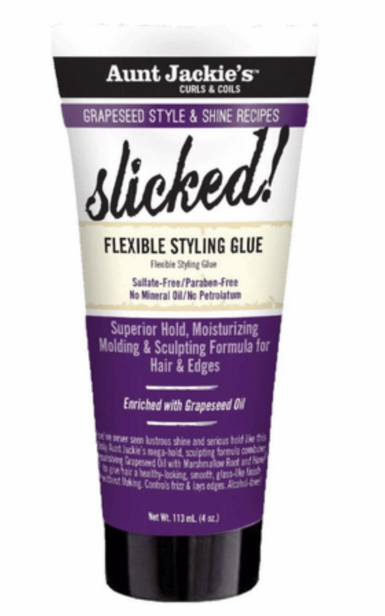 Aunt Jackies Grapeseed SLICKED Flexible Style Glue 4 oz. - BPolished Beauty Supply