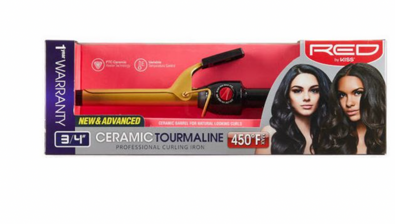 Kiss by Red Ceramic Tourmaline Professional Curling Iron