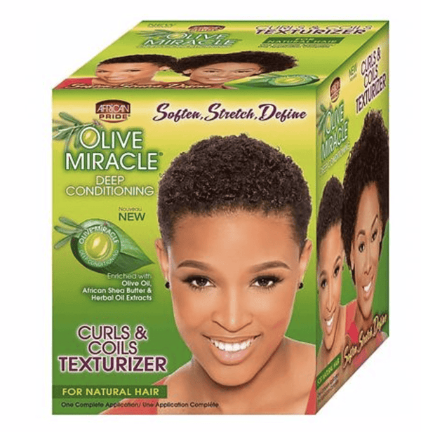 African Pride Olive Miracle Curls & Coils Texturizer Kit