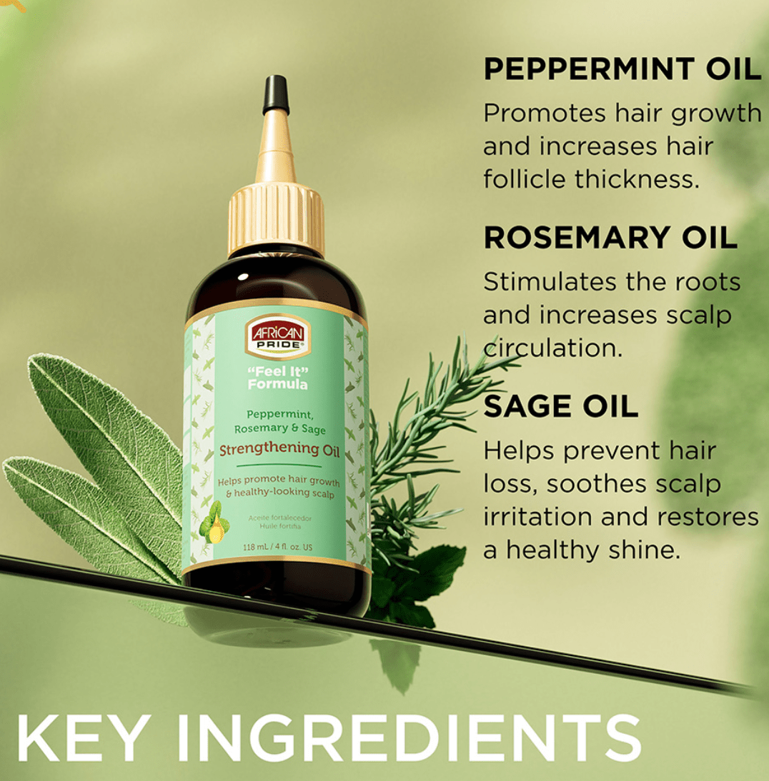 African Pride Peppermint & Rosemary Strengthening Oil 4 oz