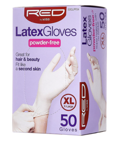 Red Kiss Powder Free Latex Gloves  (Small, Medium, Large, X Large) 50 count - BPolished Beauty Supply