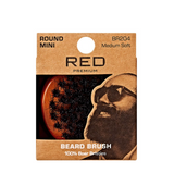 Red Premium Beard Brush Round - Medium Soft #BR204 - BPolished Beauty Supply