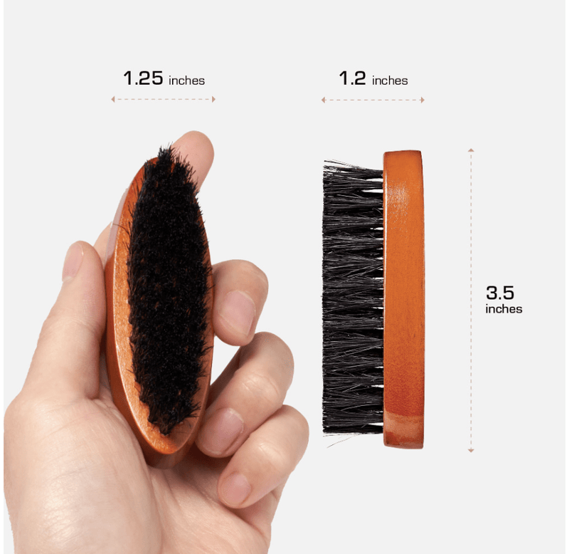 Red Premium Military Pocket Beard Brush - Medium Soft