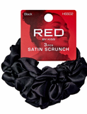 Red Satin Black Scrunch 3 pcs #HSS02 - BPolished Beauty Supply