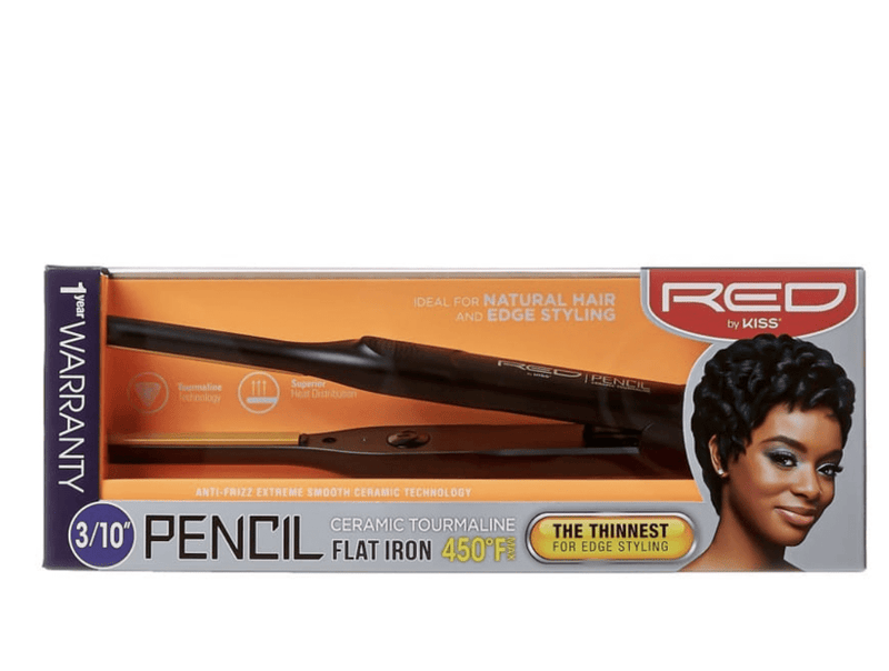 Red by Kiss Pencil Ceramic Tourmaline Flat Iron 3/10"