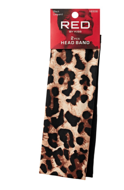 Red 60MM Headband 2 pcs Black & Leopard