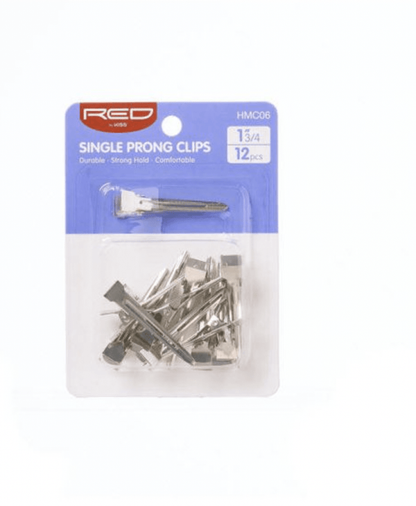 Red Kiss 1 3/4 Single Prong Clips 12pcs #HMC06