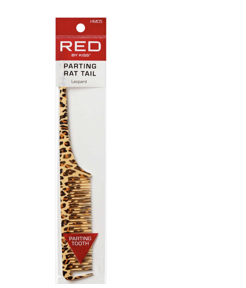 Kiss RED Leopard Parting Rat Tail Comb