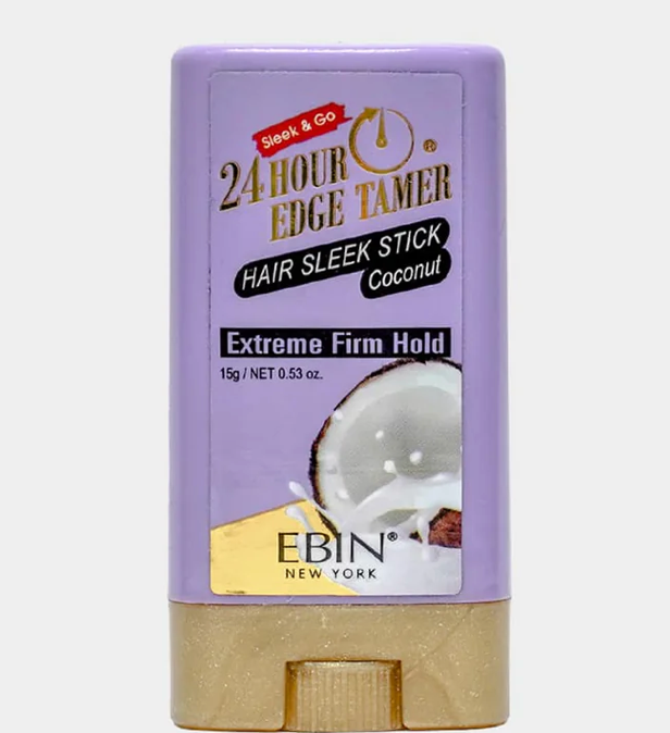 Ebin 24 Hour Edge Tamer Sleek Hair Wax Stick .53  oz (Travel Size) - BPolished Beauty Supply