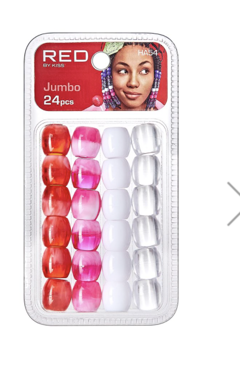 Red Jumbo Hair Beads 24pcs - BPolished Beauty Supply