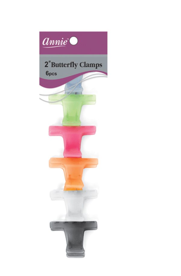 Annie Butterfly Clamps 2" 6 CT Assorted Color #3178 - BPolished Beauty Supply