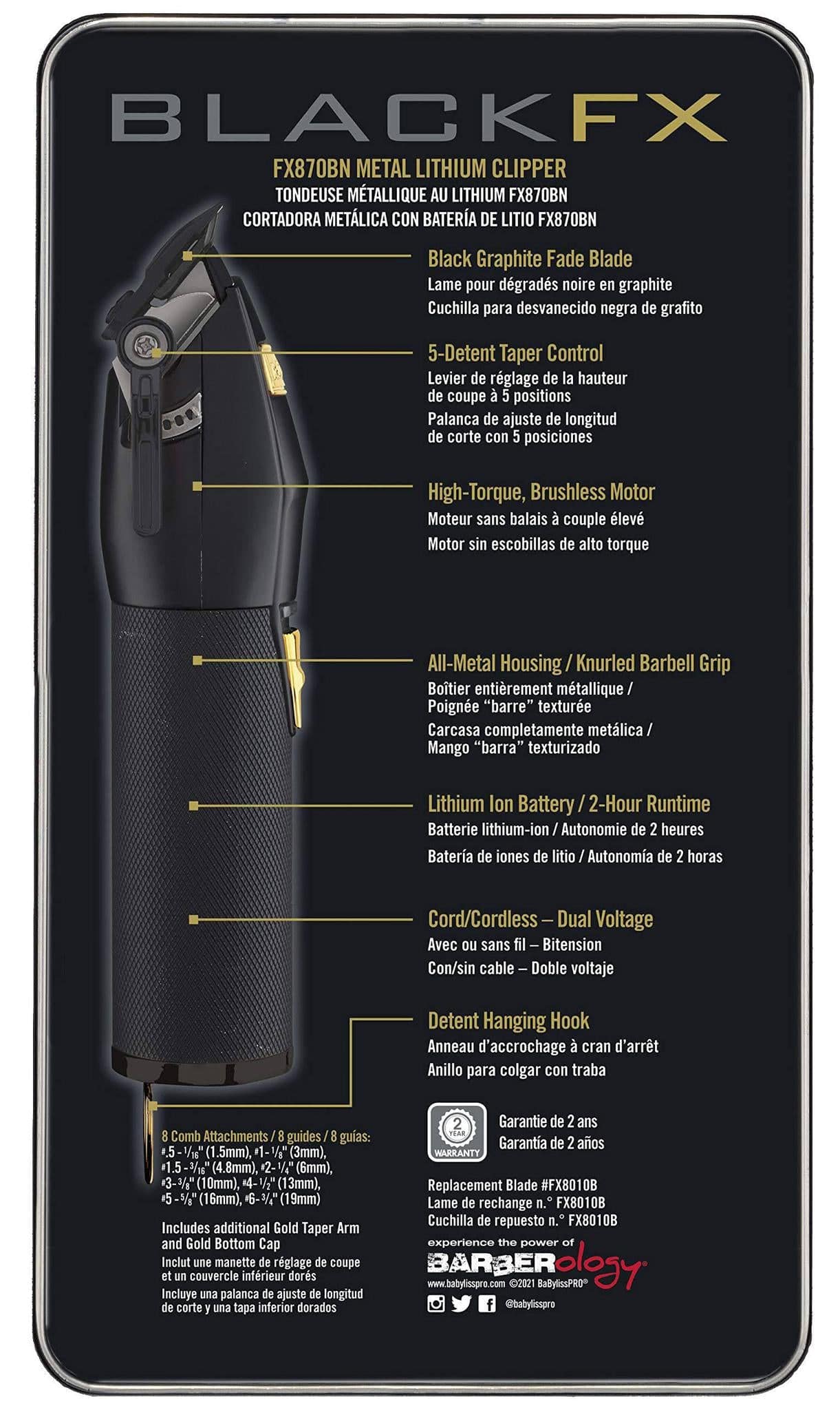 BaByliss Pro Clipper Black FX  #FX870BN