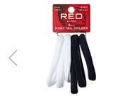 Red Ponytail Holder M 6 pcs Black & White #HEB23 - BPolished Beauty Supply