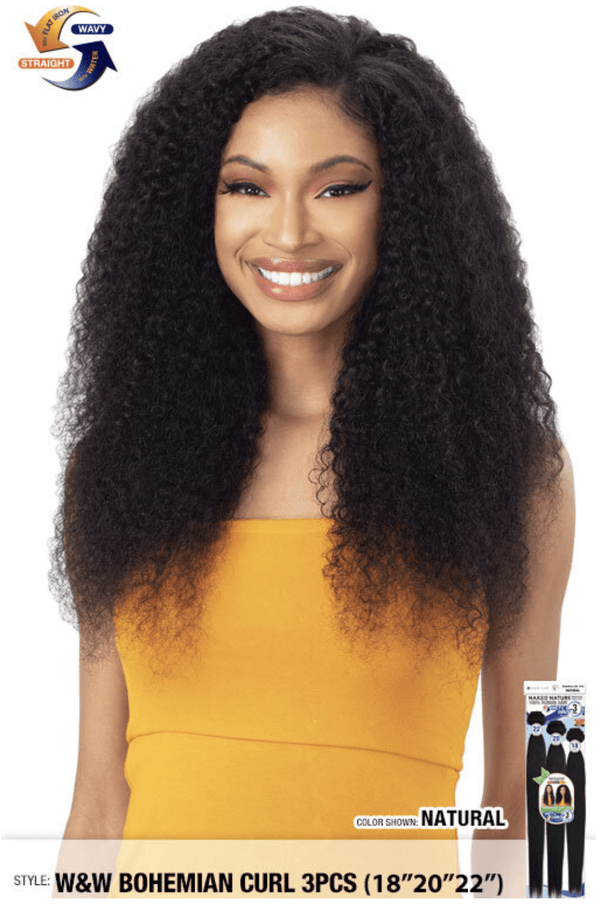 Shake N Go Naked 100% Brazilian Virgin Remy Hair Wet & Wavy Weave - BOHEMIAN CURL 3PCS (14/16/18)