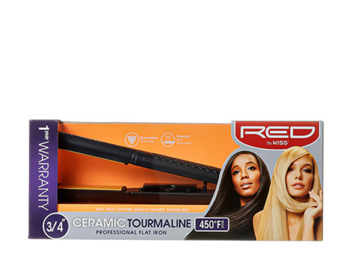 Red by Kiss Ceramic Tourmaline Flat Iron 0.75" #FI075 - BPolished Beauty Supply