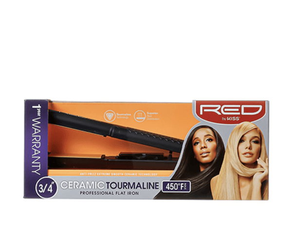 Red by Kiss Ceramic Tourmaline Flat Iron 0.75" #FI075