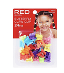 Red Kids Butterfly Claw 24 pcs