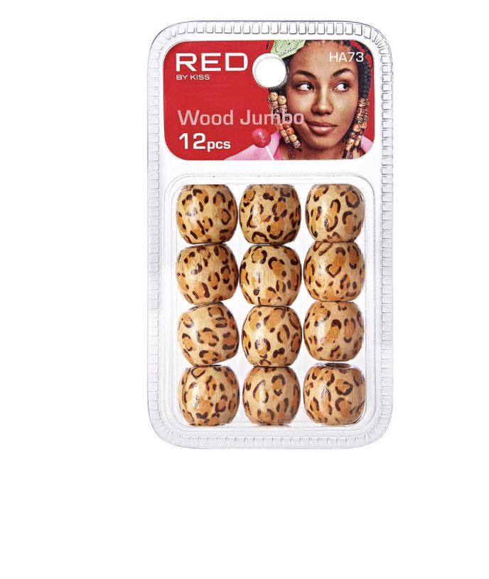 Red Wood Jumbo Hair Beads - BPolished Beauty Supply