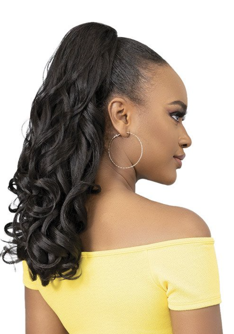 Janet Collection Noir Everytime Mandarin Drawsting Ponytail - BPolished Beauty Supply