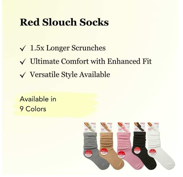 Red by Kiss Slouch Socks