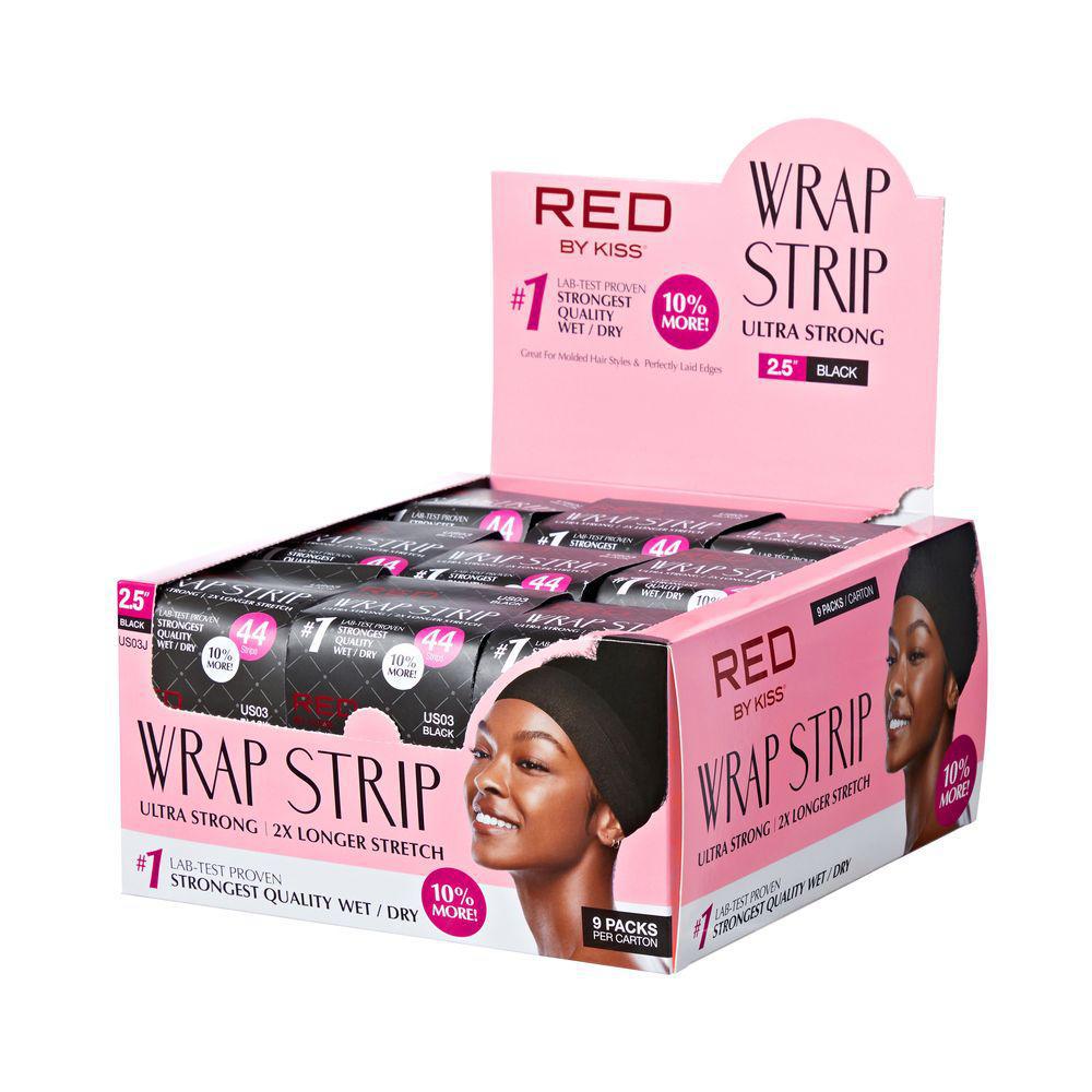 RED Wrap Strips 2.5" Black 44 Strips #US03 - BPolished Beauty Supply