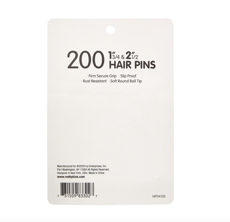 RED by Kiss Hair PinsHair Pins 1 3/4" & 2 1/2" (200pcs) #HIP04