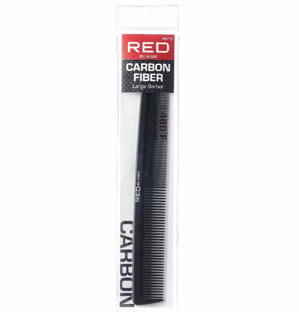 Red by Kiss Carbon Large Barber Comb #HM15