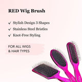 RED Mini Styling Wig Brush #HH217