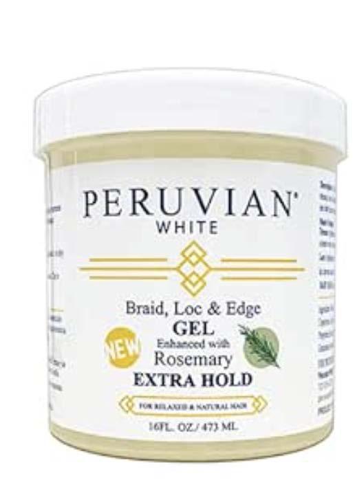 Peruvian White Braid, Loc & Edge Gel with Rosemary Extra Hold 16 oz - BPolished Beauty Supply