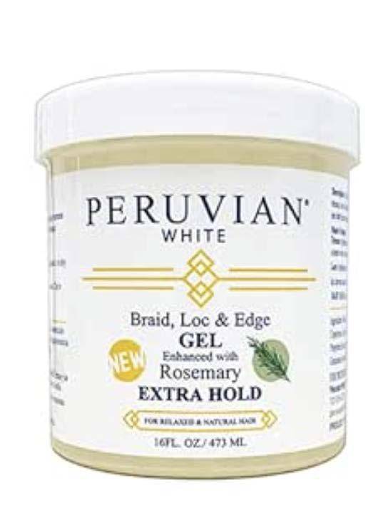 Peruvian White Braid, Loc & Edge Gel with Rosemary Extra Hold 16 oz