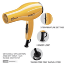 Red by Kiss 2000 Ceramic Detangler Dryer Yellow