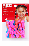 Red Kids Ribbon Barrettes 24 pcs #PN12 - BPolished Beauty Supply