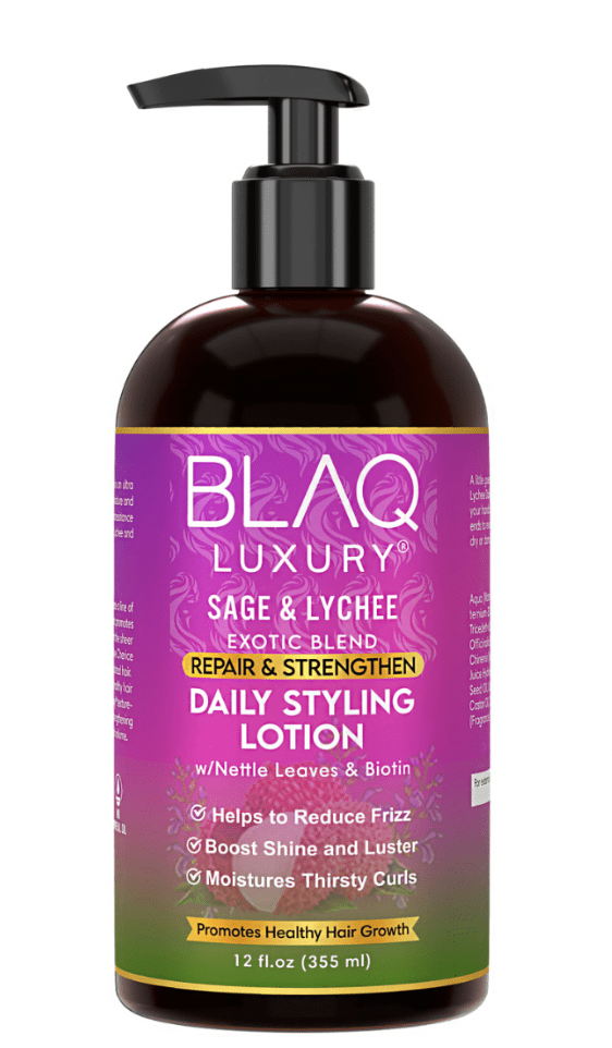 BLAQ Luxury  Sage & Lychee Repair and Strengthen Daily Styling Lotion 12 oz