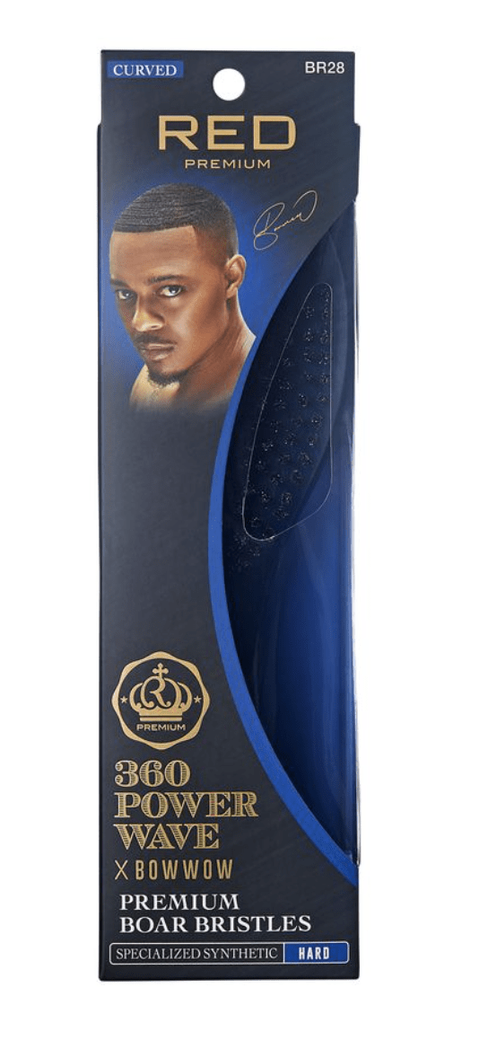 BOW WOW RED PREMIUM  360 Power Wave Club Boar Brush Hard (BORP15)