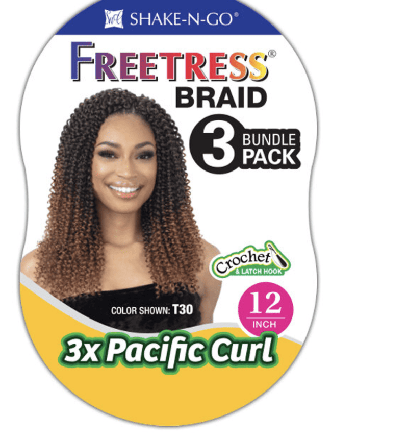 Shake-N-Go 3X FreeTress Crochet Pacific Curl 12" - BPolished Beauty Supply