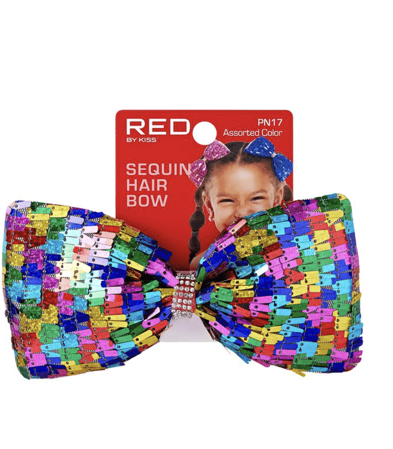 Red Kids Ribbon Metal Clip Sequin