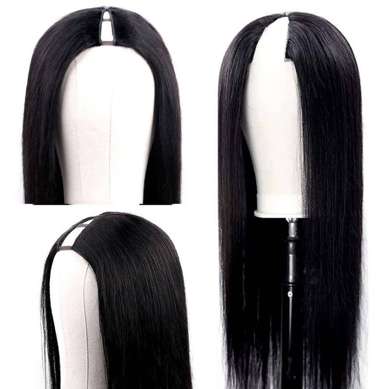 BPolished Human Hair Hair U Part Wig