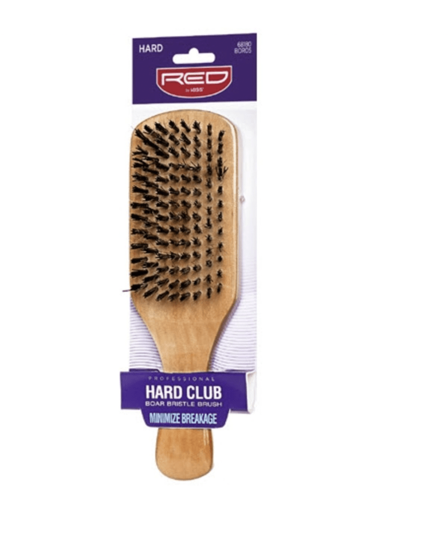 Red Professional Hard Palm Bristle Brush #BOR05