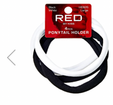 Red Ponytail Holder L 4 pcs  Black & White #HEB26 - BPolished Beauty Supply