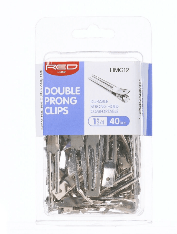 Red Kiss 1 3/4 Double Prong Clips 40pcs #HMC12