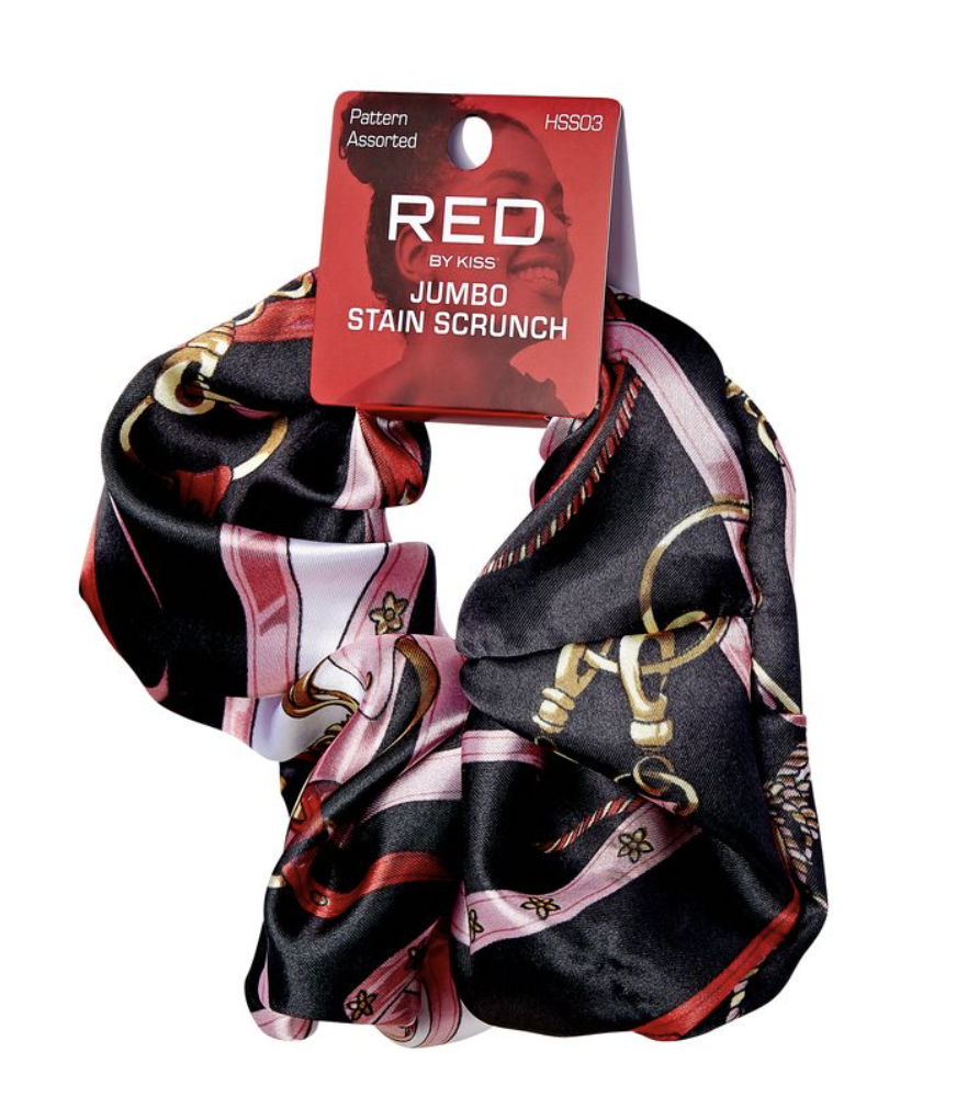 Red Jumbo Satin Scrunch 1 pc Color Assorted #HSS03 - BPolished Beauty Supply