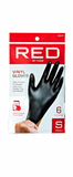 Red Kiss Black Vinyl Gloves 6 ct - BPolished Beauty Supply