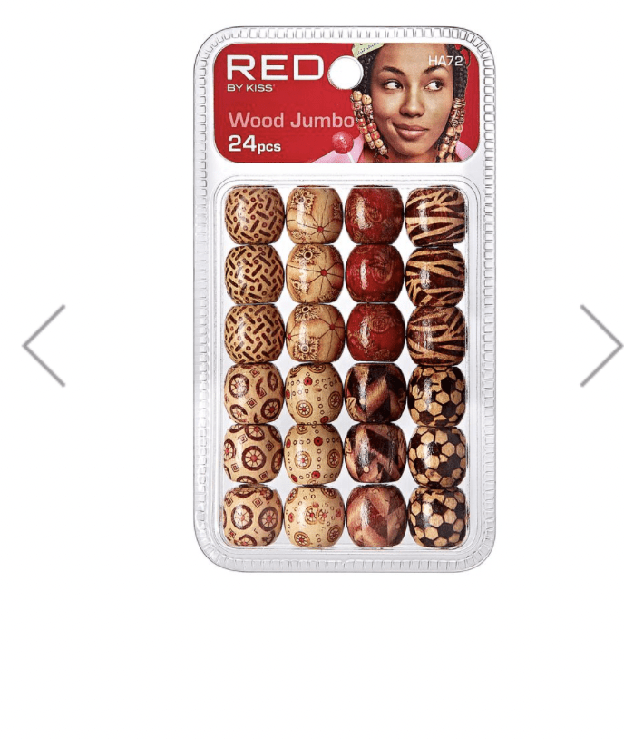 Red Wood Jumbo Hair Beads (4 Styles)